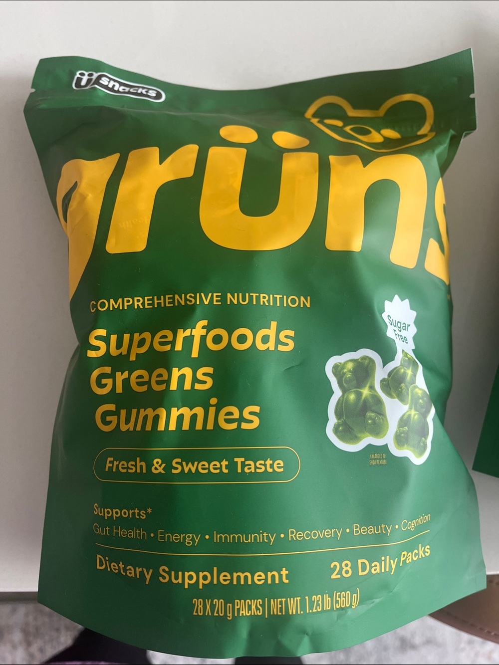 3 unopened Gruns Superfood Greens Gummies